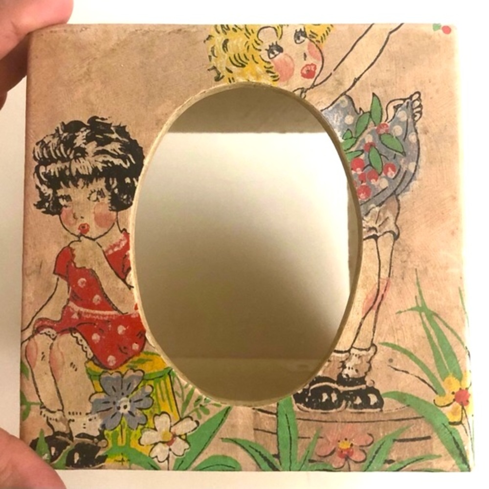 Vintage Wooden Tissue Box - Retro Contact Paper